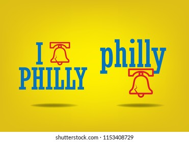 I Philly, Philadelphia Logo Sign Concept, Vector Eps 10.