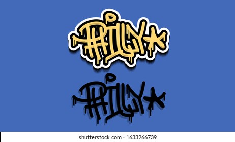 Philly Philadelphia Pennsylvania Usa Hand Lettering Graffiti Tag Style Sticker Design.