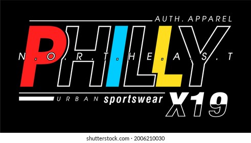 Philly Urban City T Shirt Design Graphic Vector 