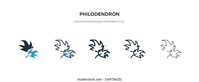 philodendron icon in different style vector illustration. two colored and black philodendron vector icons designed in filled, outline, line and stroke style can be used for web, mobile, ui