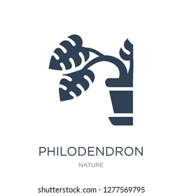 philodendron icon vector on white background, philodendron trendy filled icons from Nature collection, philodendron vector illustration