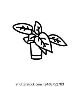 Philodendron Icono Aislado, Ilustración vectorial