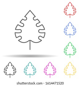 philodendron multi color style icon. Simple thin line, outline vector of leaves and flowers icons for ui and ux, website or mobile application