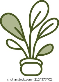Fillodendrón en la olla, ilustración, vector sobre un fondo blanco.