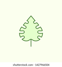 philodendron with simple color element icon