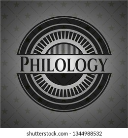Philology dark icon or emblem
