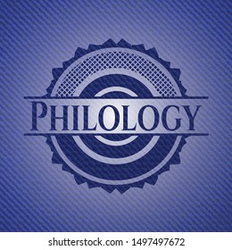 Philology with jean texture. Vector Illustration. Detailed.