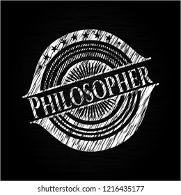 Philosopher with chalkboard texture