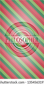 Philosopher christmas badge.