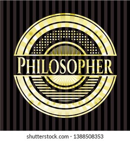 Philosopher gold emblem. Vector Illustration. Detailed.