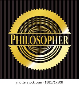 Philosopher golden emblem or badge