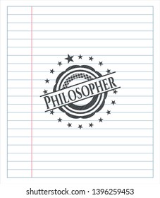 Philosopher with pencil strokes. Vector Illustration. Detailed.