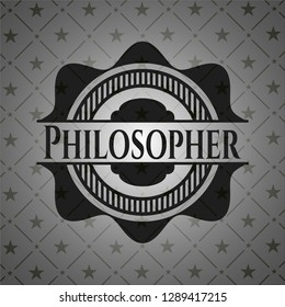 Philosopher realistic black emblem