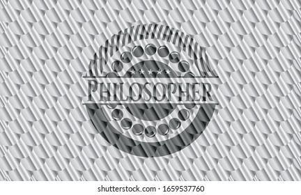 Símbolo de plata brillante filósofo. Patrón de escalas. Ilustración vectorial. Detallado.