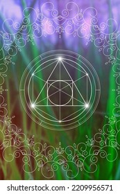 Philosopher stone. Sacred geometry zentangle inspired design template with oriental tribal ornaments. Ornamental new age art.