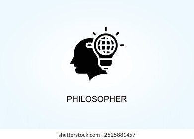 Ilustración De Símbolo De Signo De Logotipo O Vector Filósofo