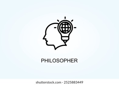 Philosopher Vector Or Logo Sign Symbol Illustration