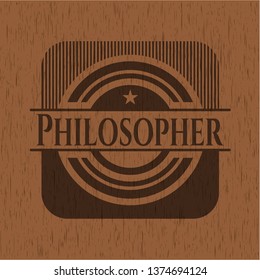 Emblema filosofal de madera. Retro