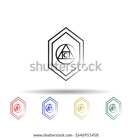 Philosophers multi color style icon. Simple thin line, outline vector of mad science icons for ui and ux, website or mobile application
