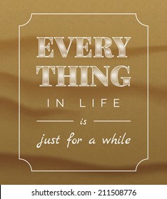 Philosophic quote with textured sand background