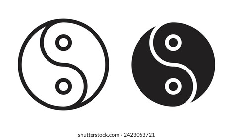 Philosophical Harmony Vector Icon Set. Balance Emblem vector symbol for UI design.