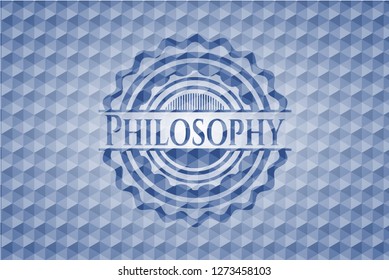 Philosophy blue polygonal emblem.