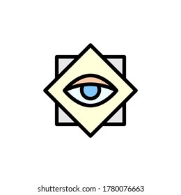 Philosophy, eye icon. Simple color with outline vector elements of knowledge icons for ui and ux, website or mobile application