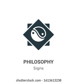 Philosophy glyph icon vector on white background. Flat vector philosophy icon symbol sign from modern signs collection for mobile concept and web apps design.