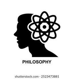 philosophy icon. The black philosophy symbol vector illustration.