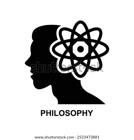 philosophy icon. The black philosophy symbol vector illustration.
