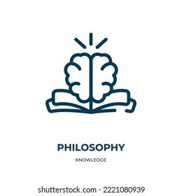 Philosophy icon. Linear vector illustration from knowledge collection. Outline philosophy icon vector. Thin line symbol for use on web and mobile apps, logo, print media.