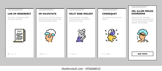 Philosophy Science Onboarding Mobile App Page Screen Vector. Social Philosophy And Logic, Aesthetics And Ethics, Metaphilosophy And Epistemology Illustrations