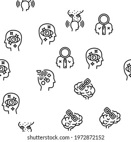 Philosophy Science Vector Seamless Pattern Thin Line Illustration
