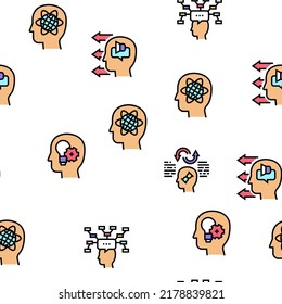 Philosophy Science Vector Seamless Pattern Thin Line Illustration