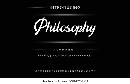 Philosophy Vintage decorative font  with label design and background pattern