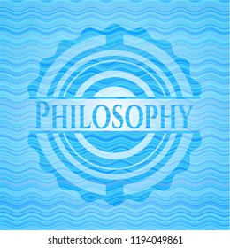 Philosophy water wave representation emblem.