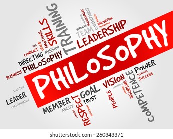 Philosophy word cloud, business concept