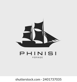 phinisi logo vector illustration design for use brand company symbol