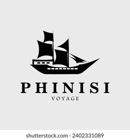 diseño de ilustración vectorial del logo de phinisi para uso de identidad de marca