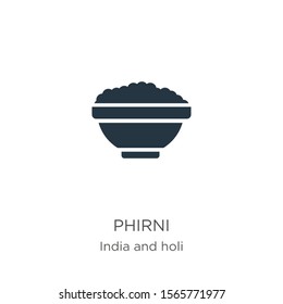 Phirni icon vector. Trendy flat phirni icon from india and holi collection isolated on white background. Vector illustration can be used for web and mobile graphic design, logo, eps10