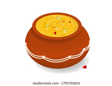 phirni Indian Sweets or Mithai Food Vector