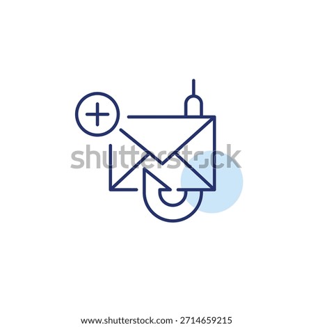 Phishing alert, add mail block, threat report, scam detected. Pixel perfect, editable stroke vector icon