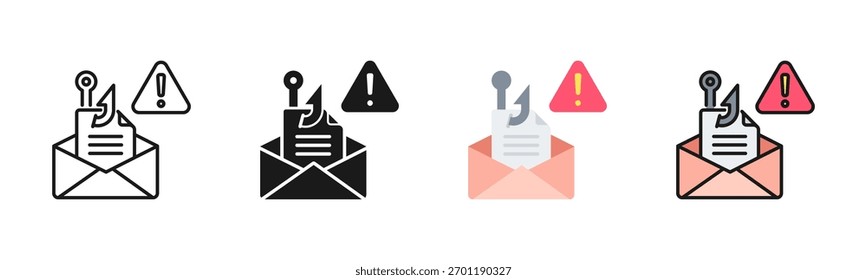 Paquete De Iconos De Alerta De Phishing En Varios Estilos