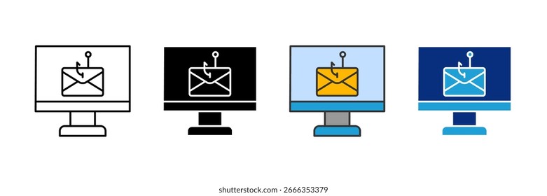 Phishing Alert Icon Set Multiple Style Collection