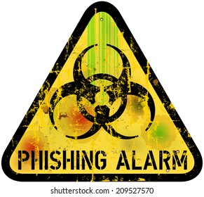 phishing alert sign, vector illustration