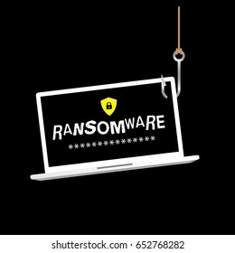 Phishing Alert vector illustration. Cyber scam poster and banner design. Spyware, Malware and Ransomware concepts.