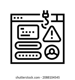 phishing attacks line icon vector. phishing attacks sign. isolated contour symbol black illustration