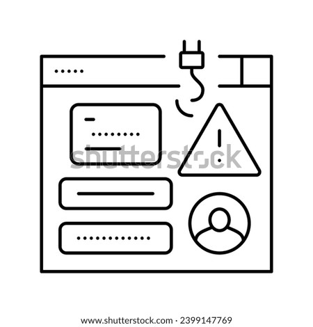 phishing attacks line icon vector. phishing attacks sign. isolated contour symbol black illustration