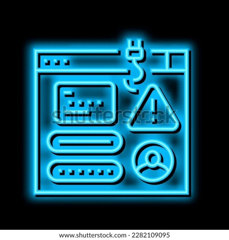 phishing attacks neon light sign vector. phishing attacks illustration