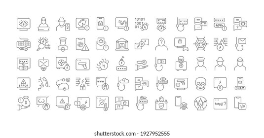 Phishing. Collection of perfectly thin icons for web design, app, and the most modern projects. The kit of signs for category Technology.